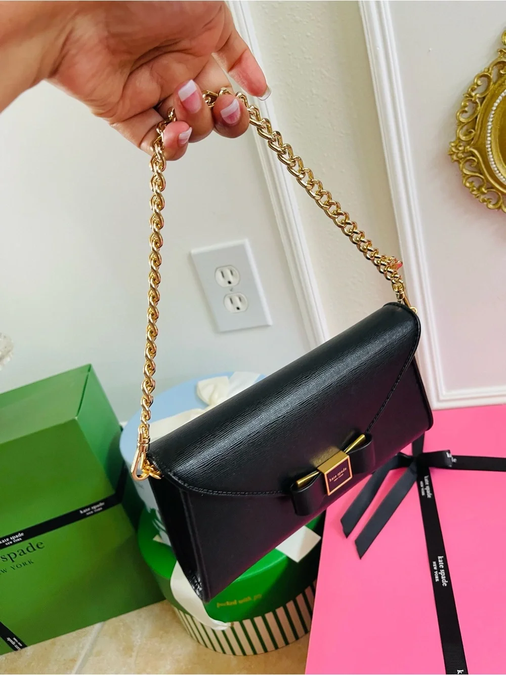 Kate Spade New York Shoulder Bag Gold Chain Strap